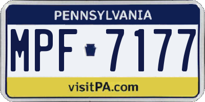 PA license plate MPF7177