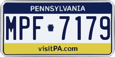 PA license plate MPF7179