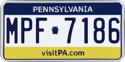 PA license plate MPF7186
