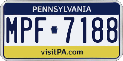 PA license plate MPF7188