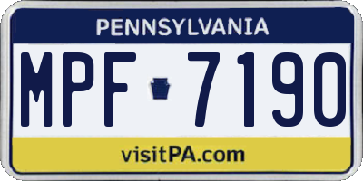 PA license plate MPF7190