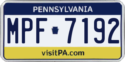 PA license plate MPF7192