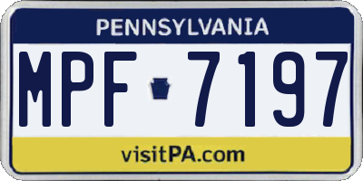 PA license plate MPF7197