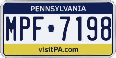 PA license plate MPF7198