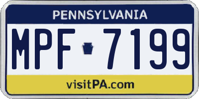 PA license plate MPF7199