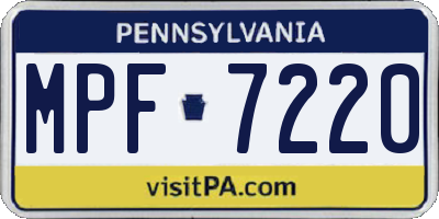 PA license plate MPF7220