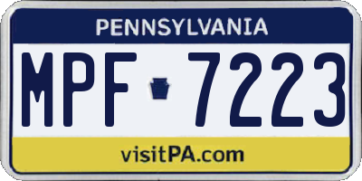 PA license plate MPF7223