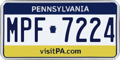 PA license plate MPF7224