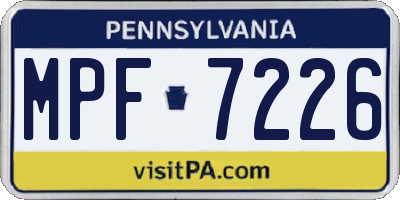 PA license plate MPF7226