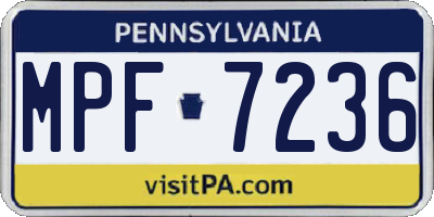 PA license plate MPF7236