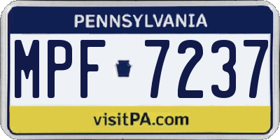 PA license plate MPF7237