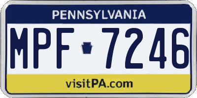 PA license plate MPF7246