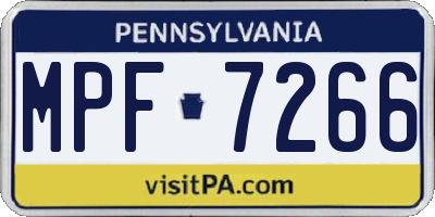 PA license plate MPF7266