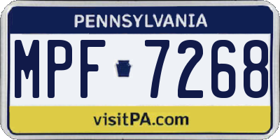 PA license plate MPF7268
