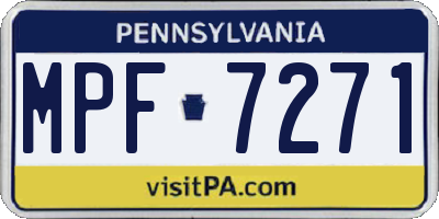 PA license plate MPF7271