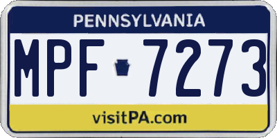 PA license plate MPF7273