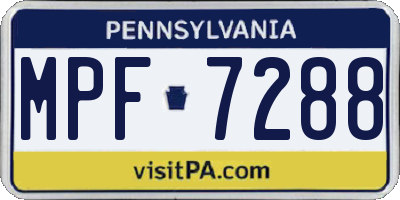 PA license plate MPF7288