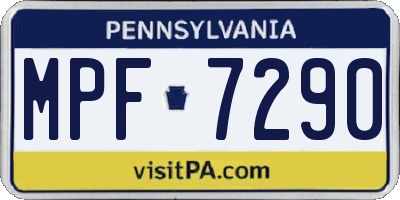 PA license plate MPF7290