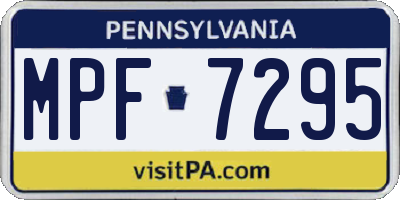 PA license plate MPF7295