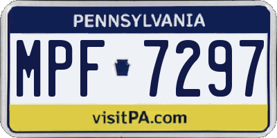 PA license plate MPF7297