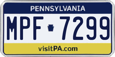 PA license plate MPF7299