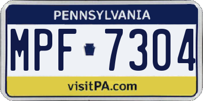 PA license plate MPF7304
