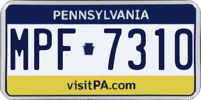 PA license plate MPF7310