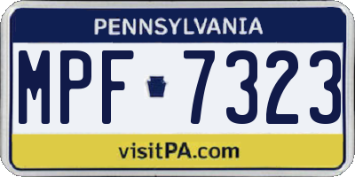 PA license plate MPF7323