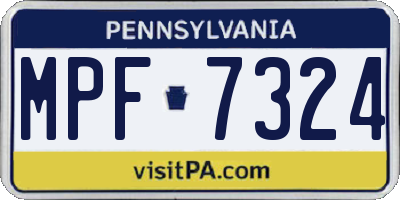 PA license plate MPF7324