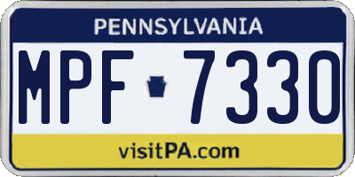 PA license plate MPF7330