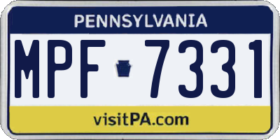 PA license plate MPF7331