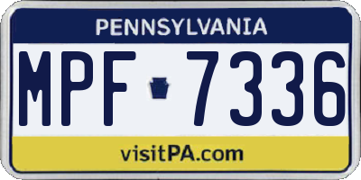 PA license plate MPF7336