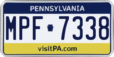 PA license plate MPF7338