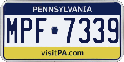 PA license plate MPF7339