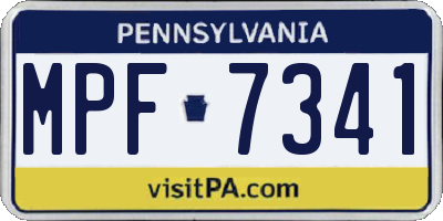 PA license plate MPF7341