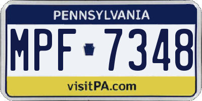 PA license plate MPF7348
