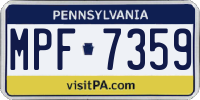 PA license plate MPF7359
