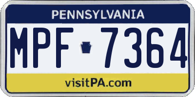 PA license plate MPF7364