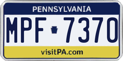 PA license plate MPF7370