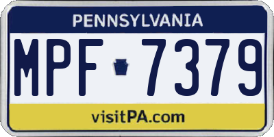 PA license plate MPF7379