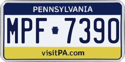 PA license plate MPF7390