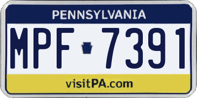 PA license plate MPF7391