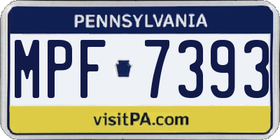 PA license plate MPF7393