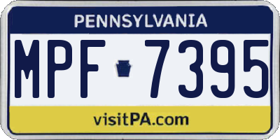 PA license plate MPF7395