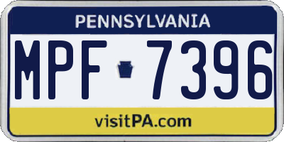 PA license plate MPF7396