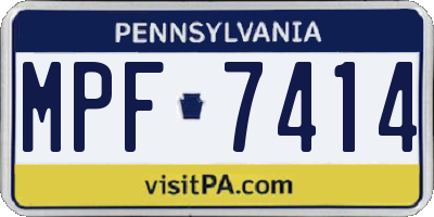 PA license plate MPF7414