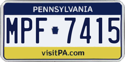 PA license plate MPF7415