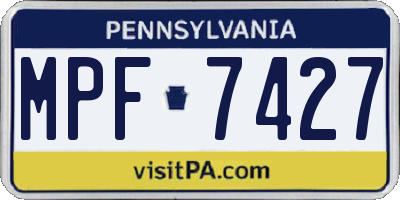 PA license plate MPF7427