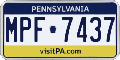 PA license plate MPF7437