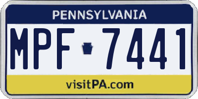 PA license plate MPF7441